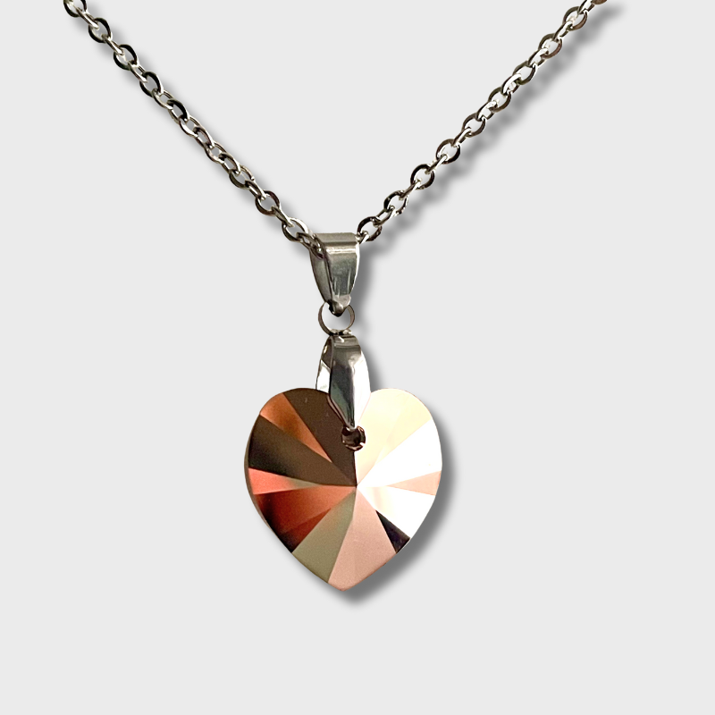 Gros Coeur 18mm en Cristal Rose Gold