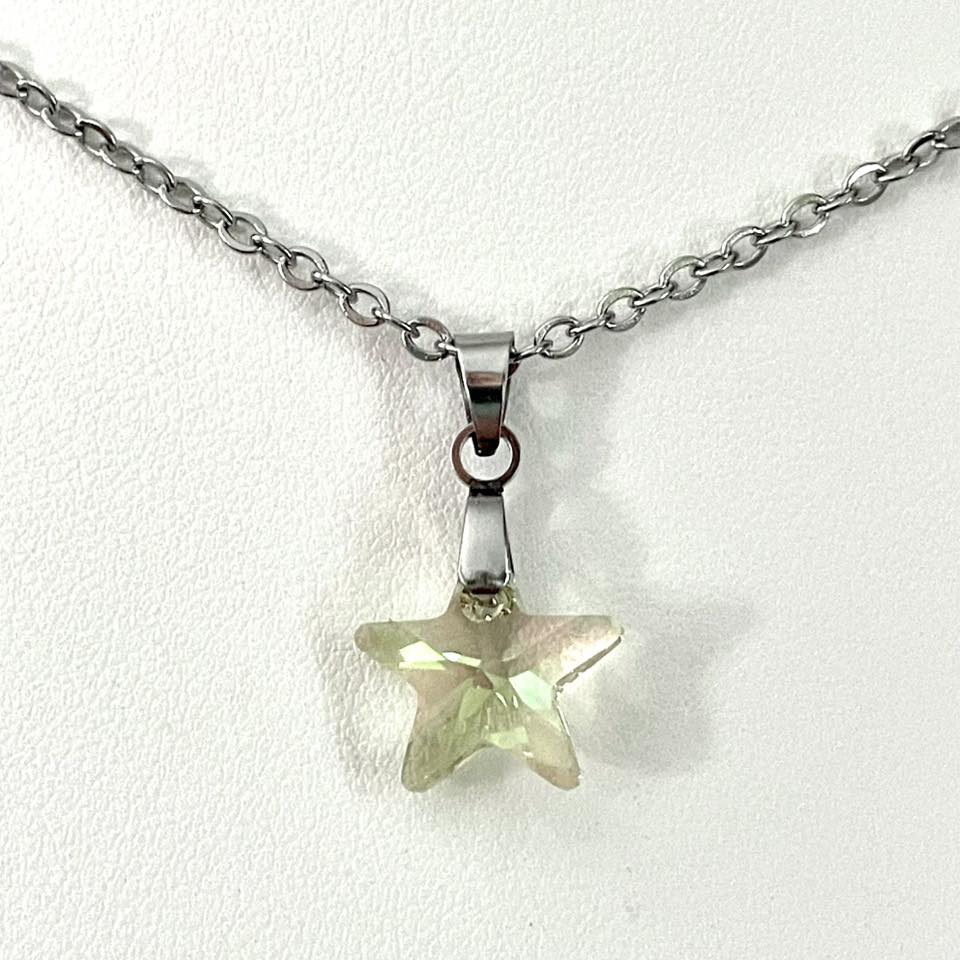 Petite Étoile droite 14mm en Cristal Luminous green