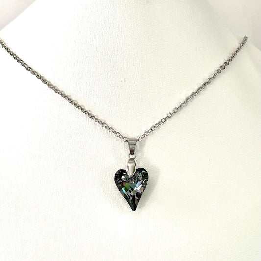 Gros Coeur Sauvage en Cristal Silvernight