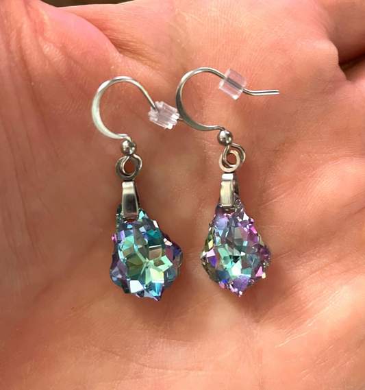 Baroque earrings in Vitrail crystal