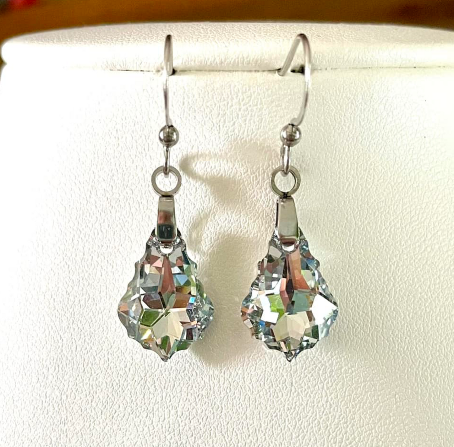 Boucles Baroque en cristal Argenté