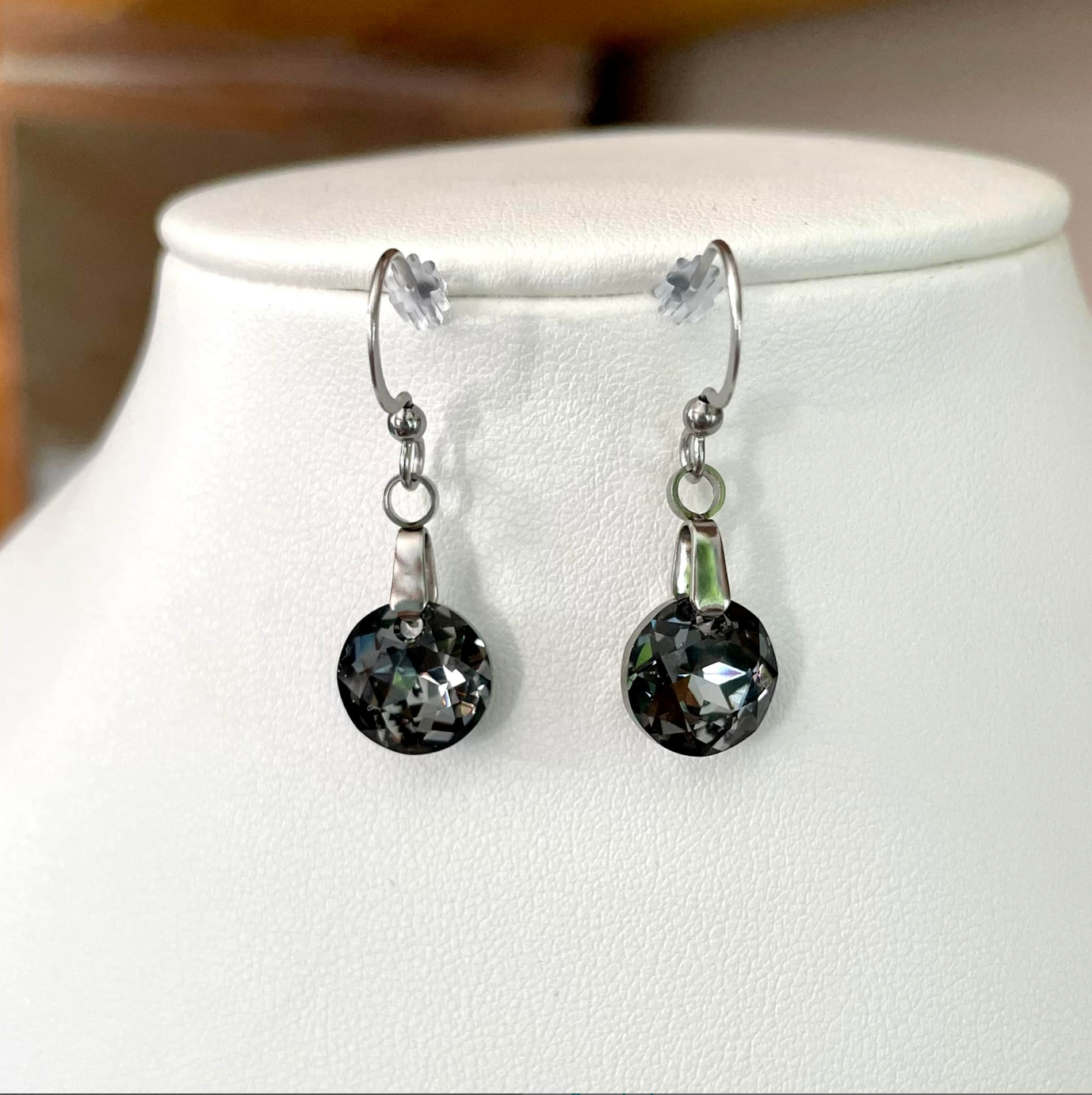 Boucles Classiques en Cristal Clair Silvernight