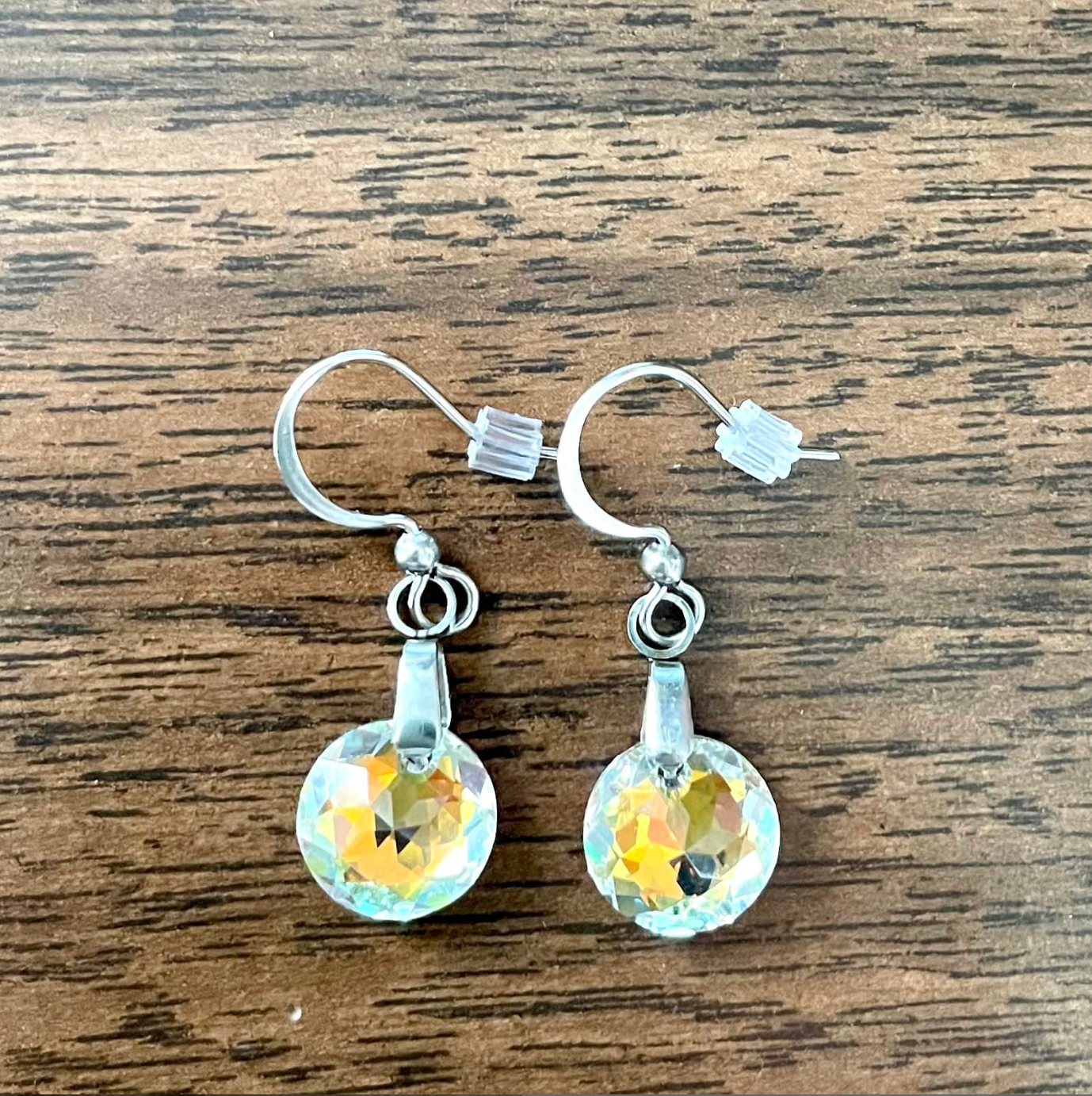 Boucles Classiques en Cristal Clair Aurore Boréale