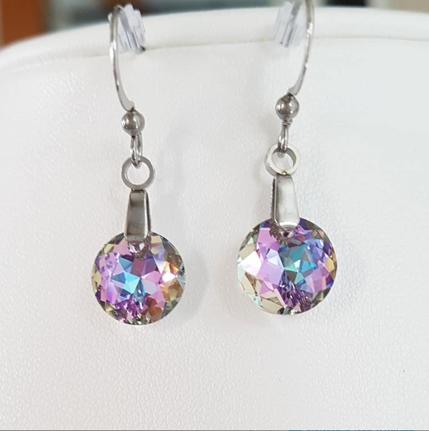 Boucles Classiques en Cristal Vitrail