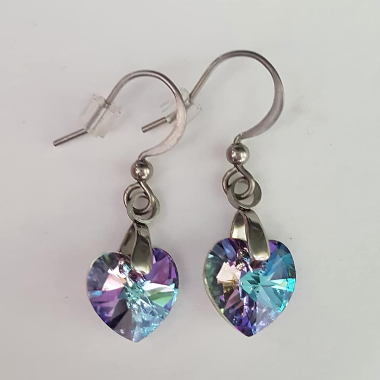Boucles Coeur en Cristal Vitrail