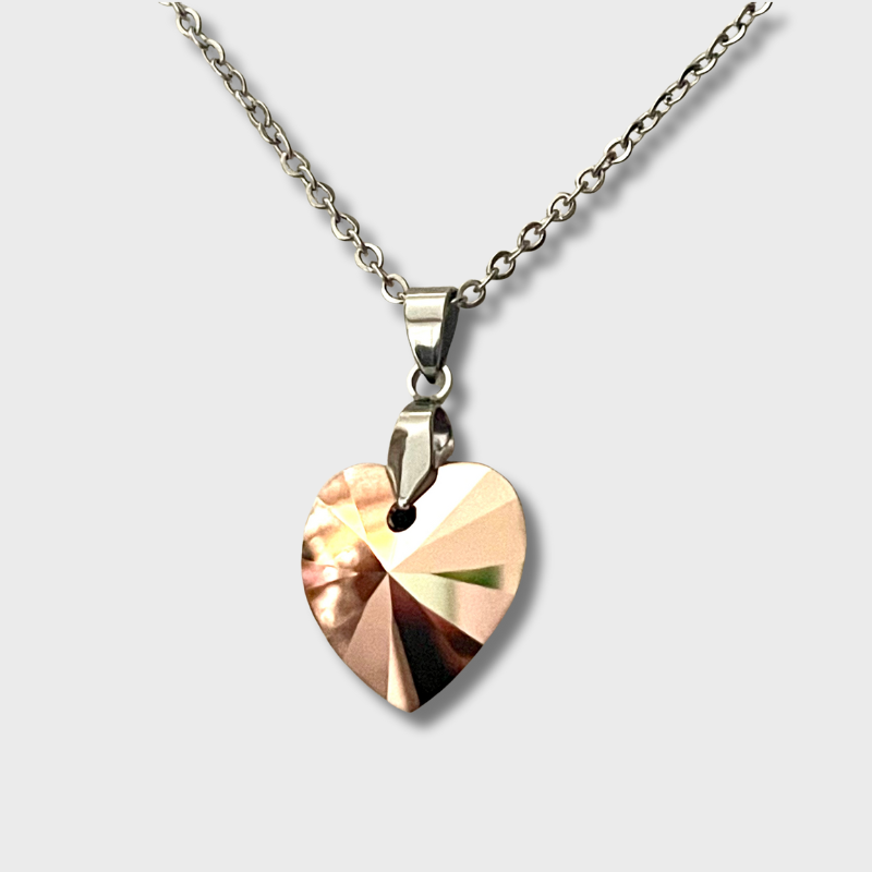 Gros Coeur 18mm en Cristal Rose Gold