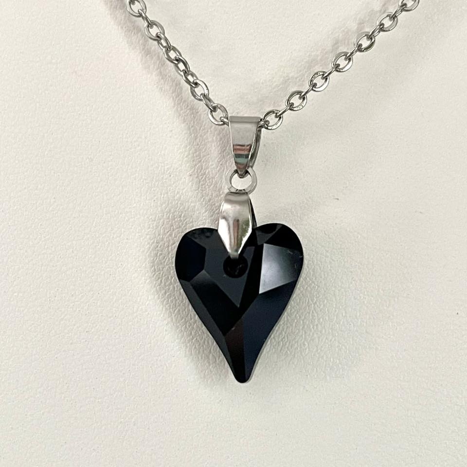 Gros Coeur Sauvage en Cristal Noir