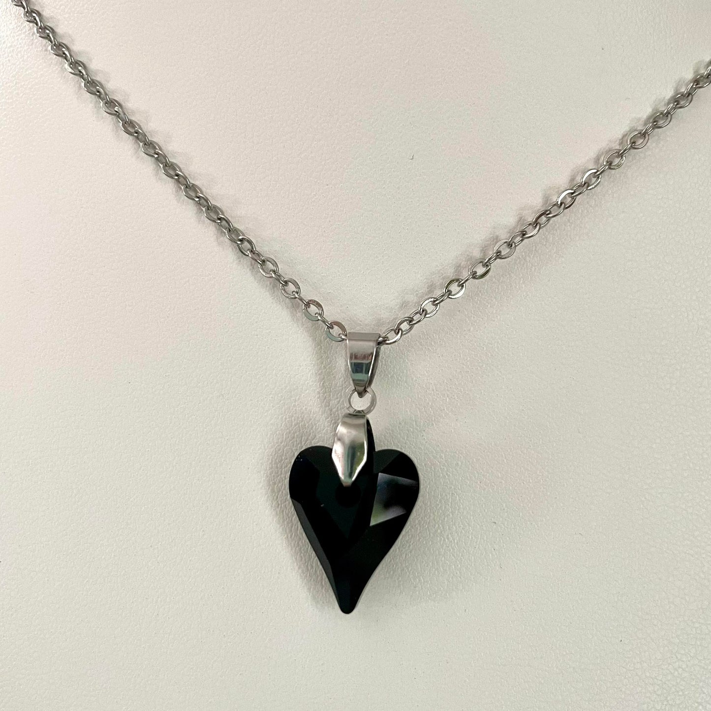 Gros Coeur Sauvage en Cristal Noir