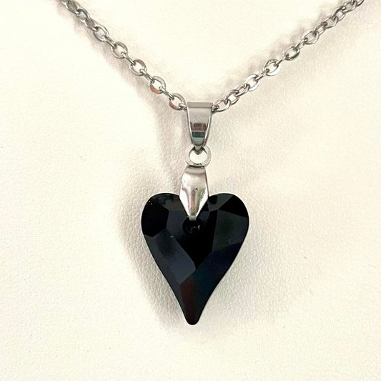 Gros Coeur Sauvage en Cristal Noir