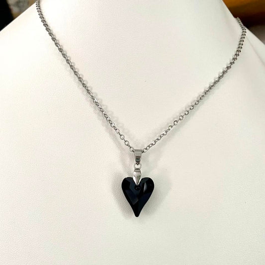 Gros Coeur Sauvage en Cristal Noir