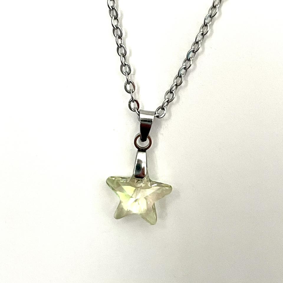 Petite Étoile droite 14mm en Cristal Luminous green