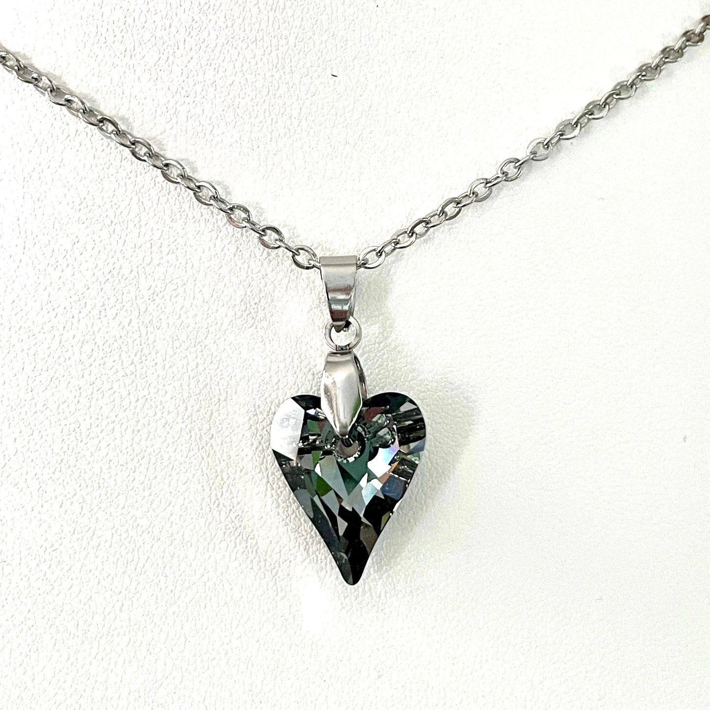 Gros Coeur Sauvage en Cristal Silvernight