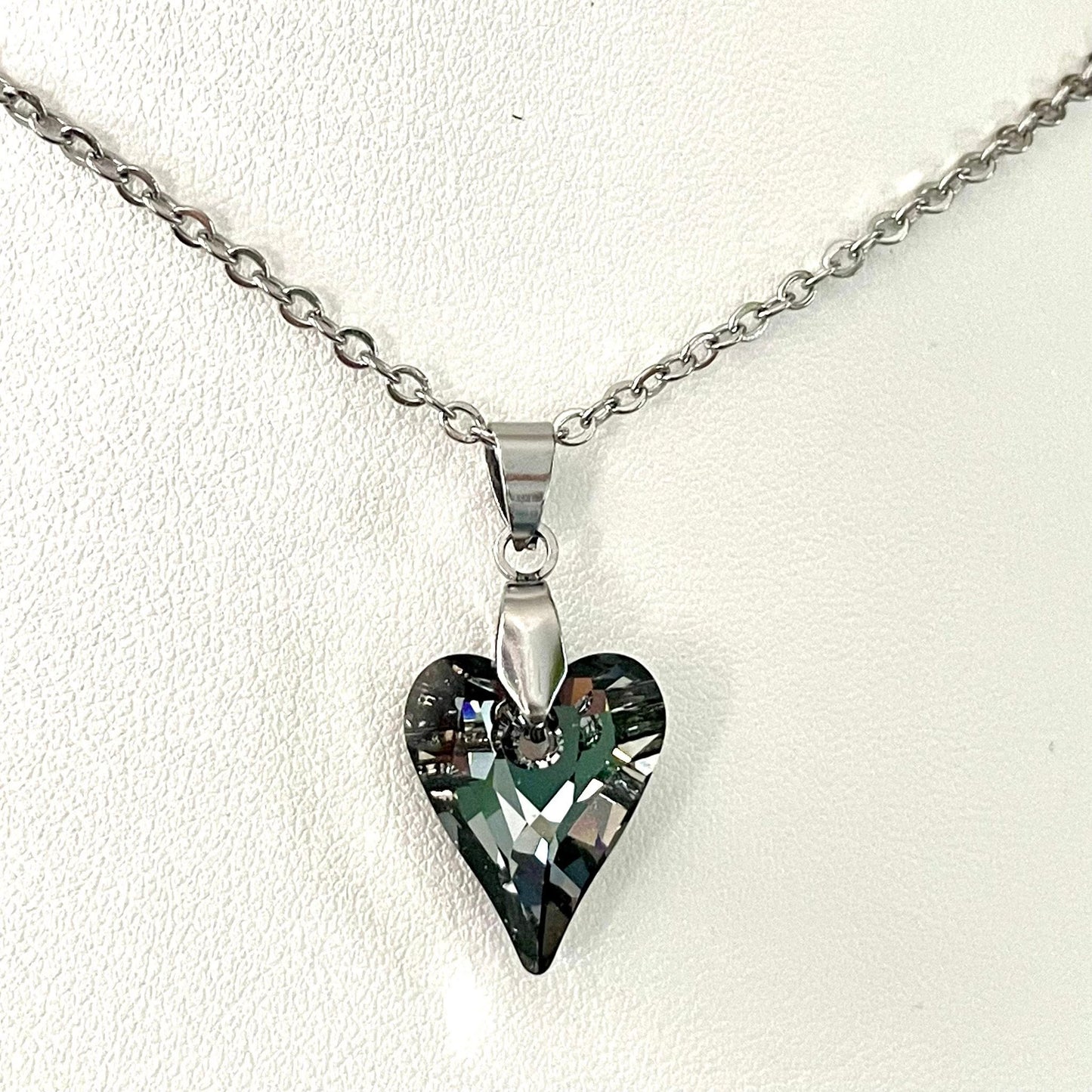 Gros Coeur Sauvage en Cristal Silvernight