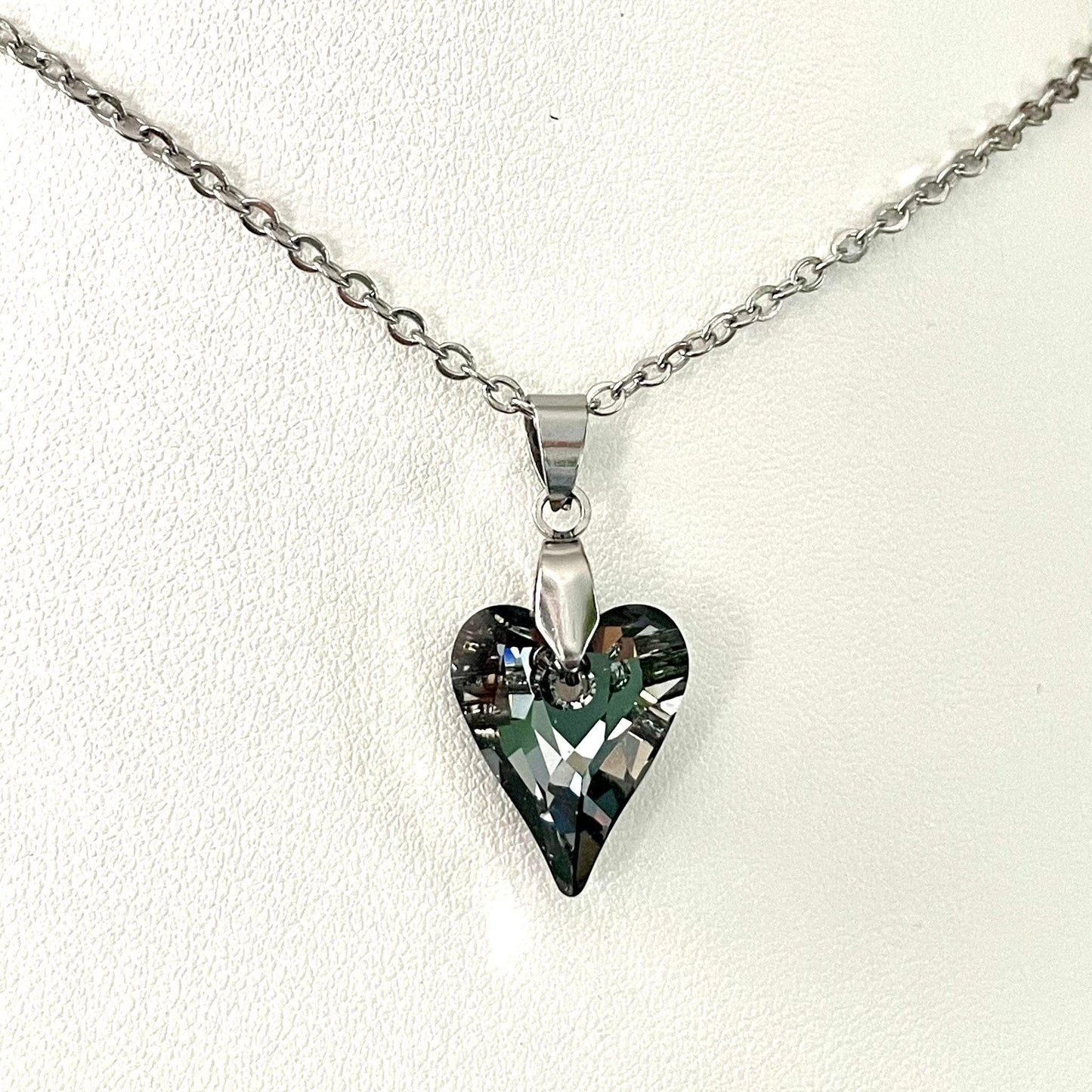 Gros Coeur Sauvage en Cristal Silvernight