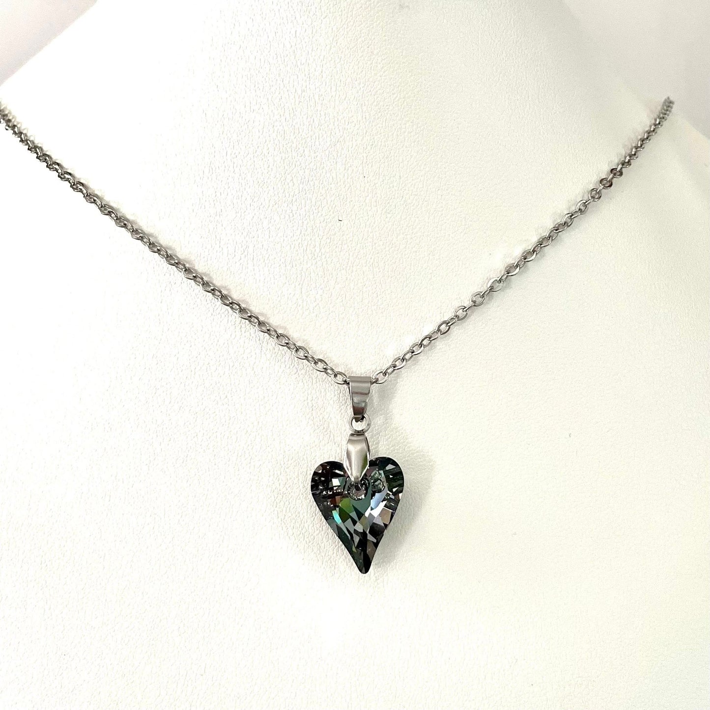 Gros Coeur Sauvage en Cristal Silvernight