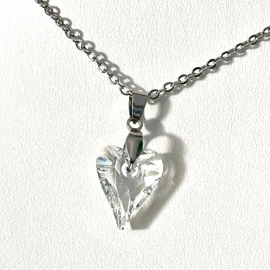 Gros Coeur Sauvage en Cristal Clair