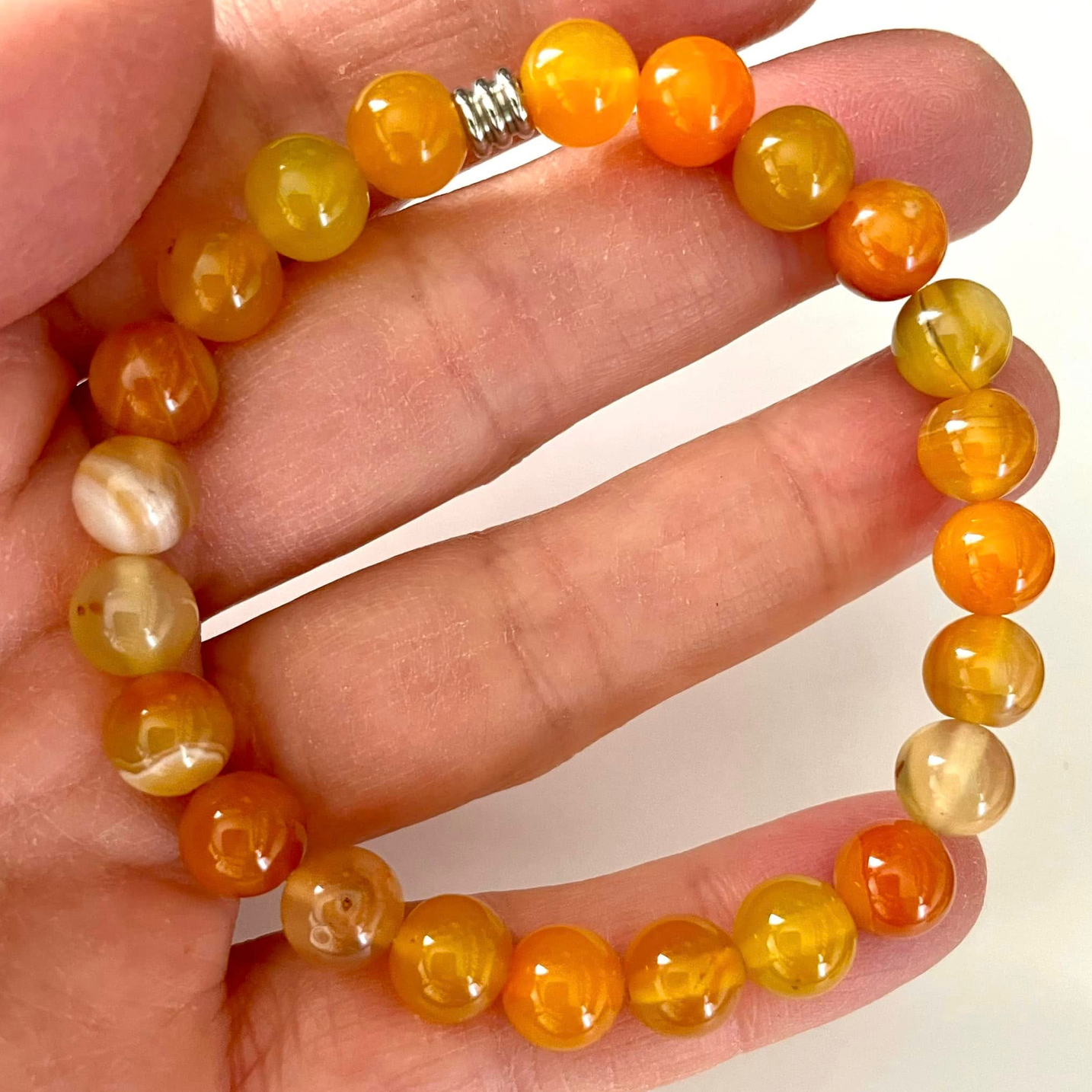 Bracelet en agate Orangée