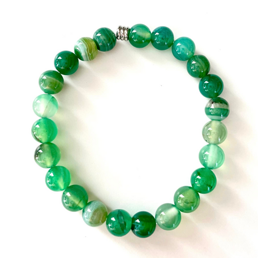 Bracelet en agate verte