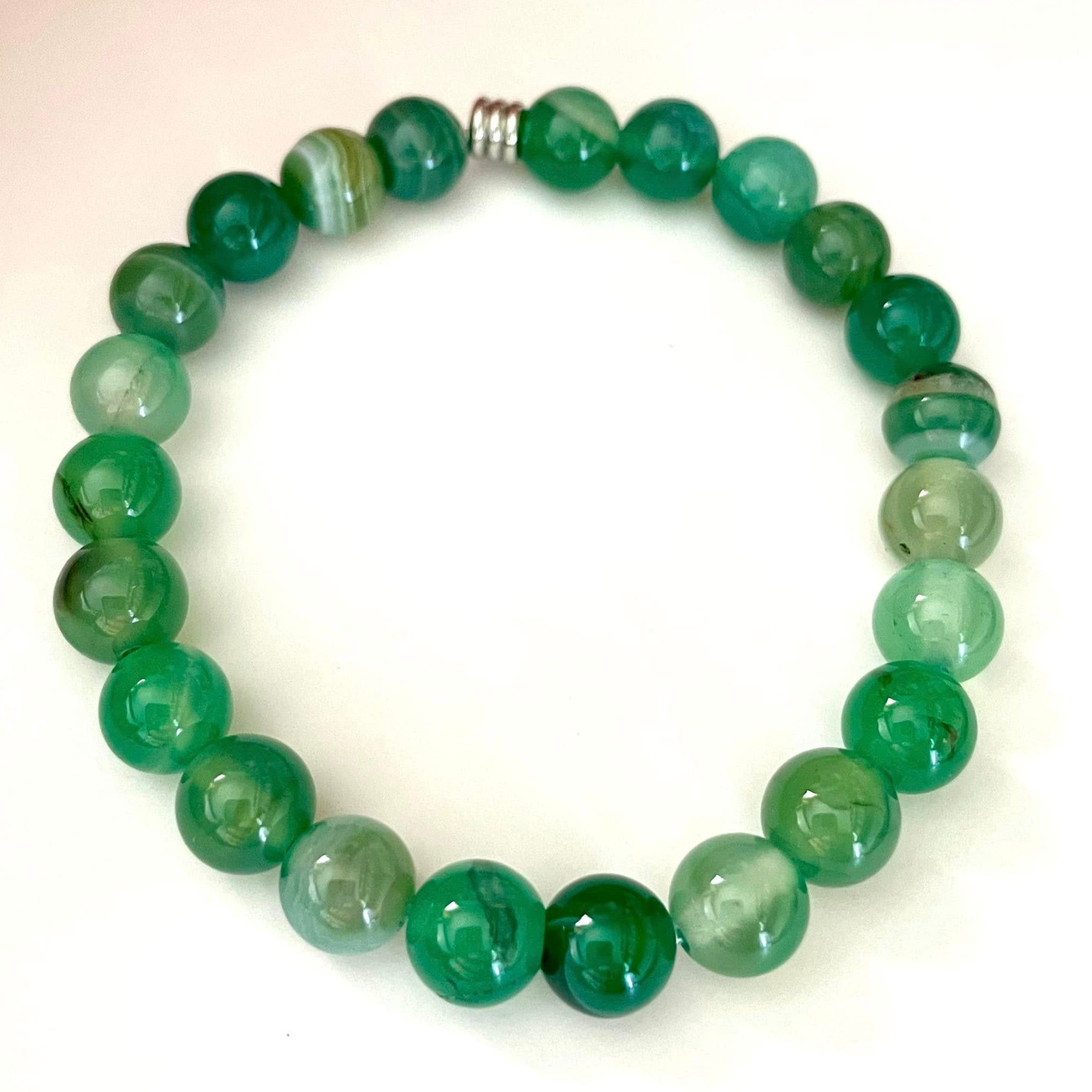 Bracelet en agate verte
