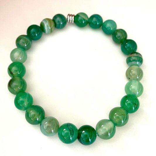 Bracelet en agate verte