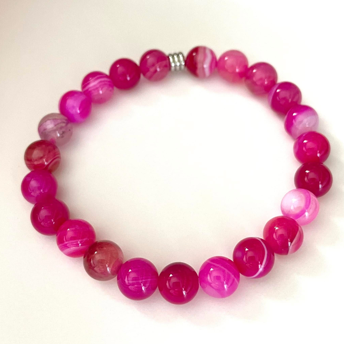 Bracelet en agate rose