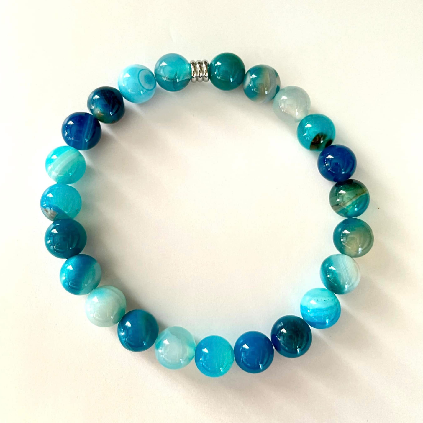 Bracelet en agate Bleue