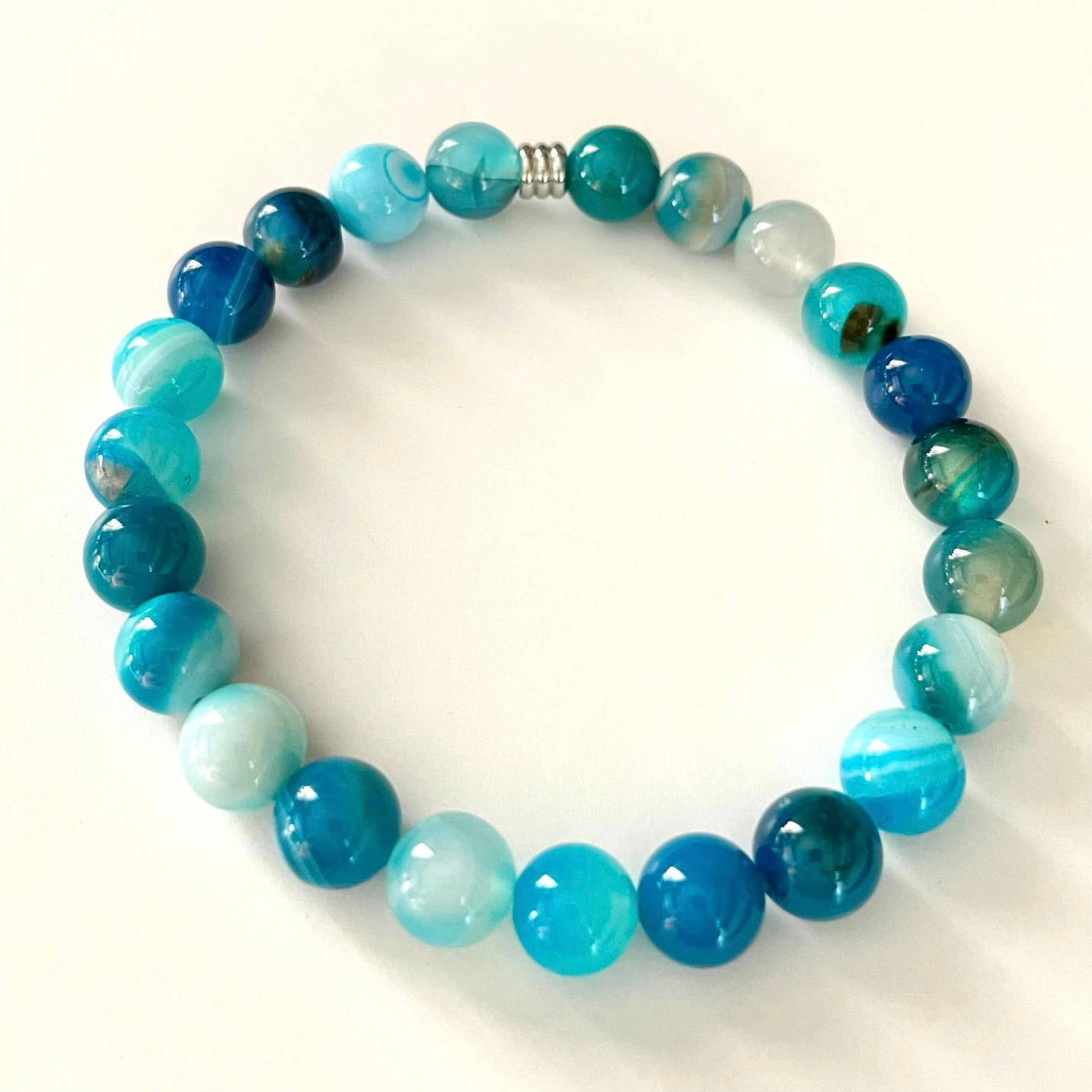 Bracelet en agate Bleue
