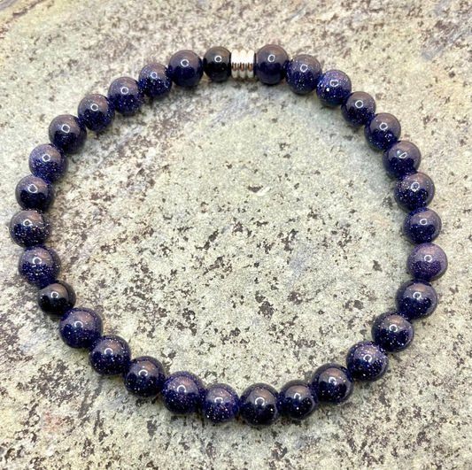 Bracelet en pierre de sable indigo