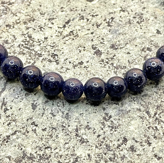 Bracelet en pierre de sable indigo