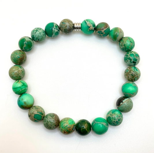 Bracelet en jaspe shoushan vert