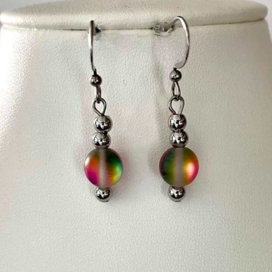 Boucles Cristal Sirène Rouge