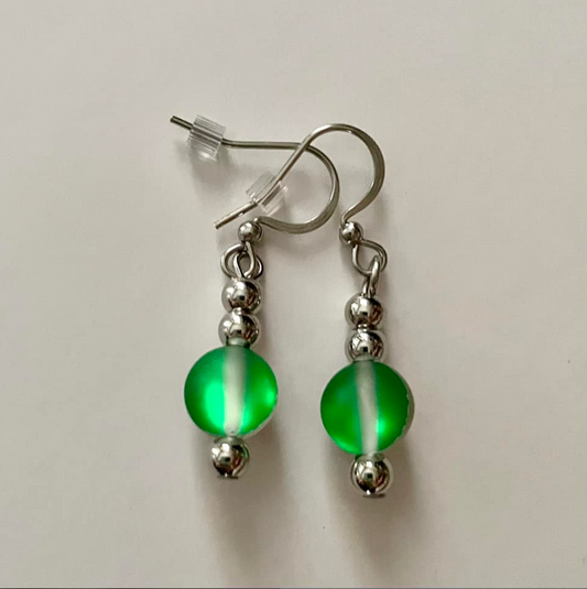 Boucles Cristal Sirène Vert