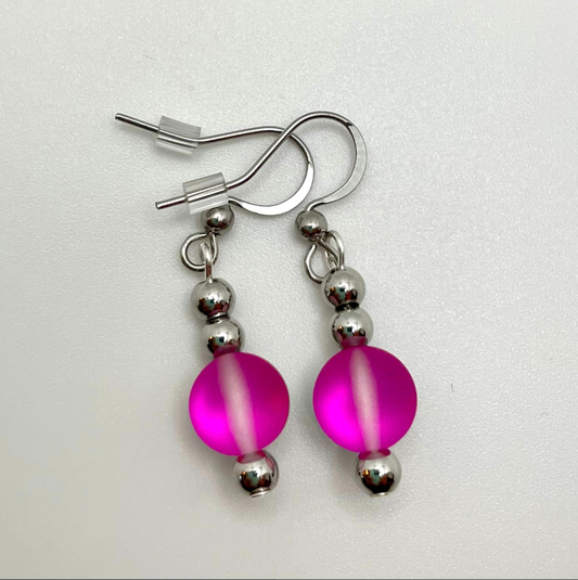 Boucles Cristal Sirène Rose intense
