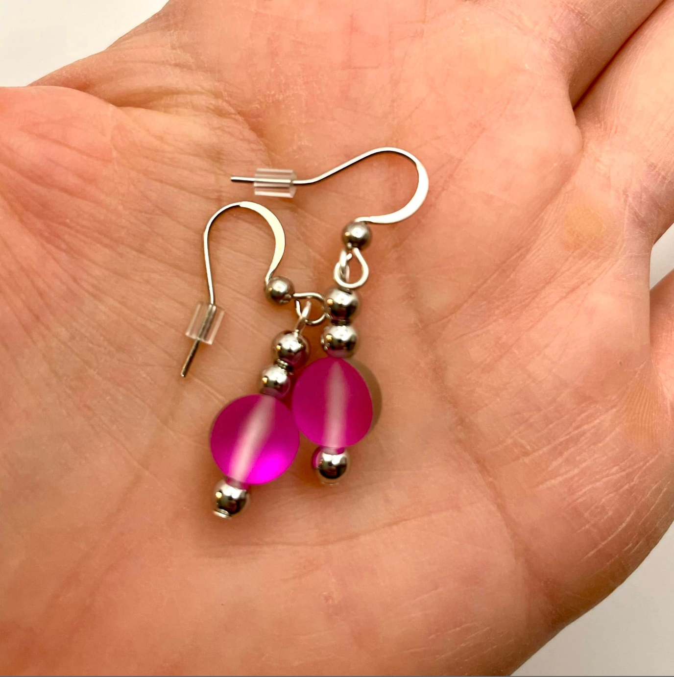 Boucles Cristal Sirène Rose intense