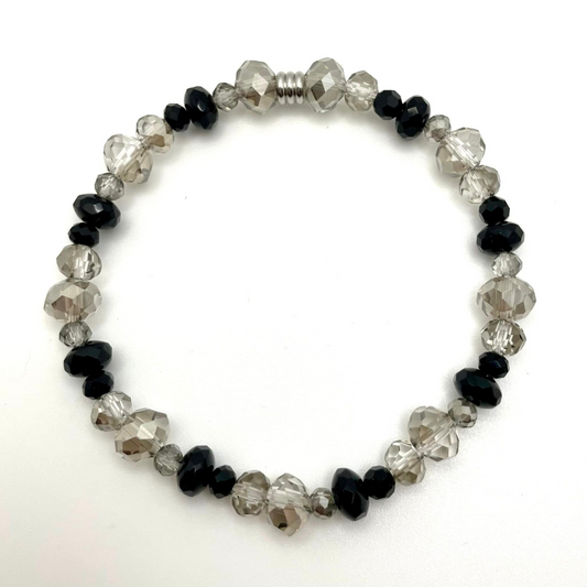 Bracelet Mystique en cristal noir et argenté