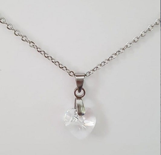 Petit coeur 10mm en cristal Clair translucide