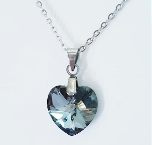 Moyen coeur 14mm en cristal Silvernight shimmer