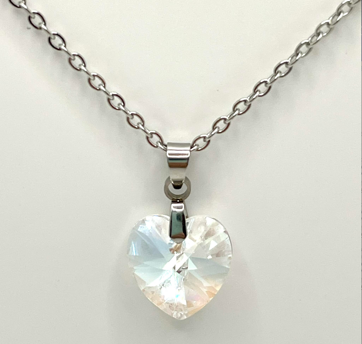 Moyen Coeur 14mm en Cristal Clair Shimmer