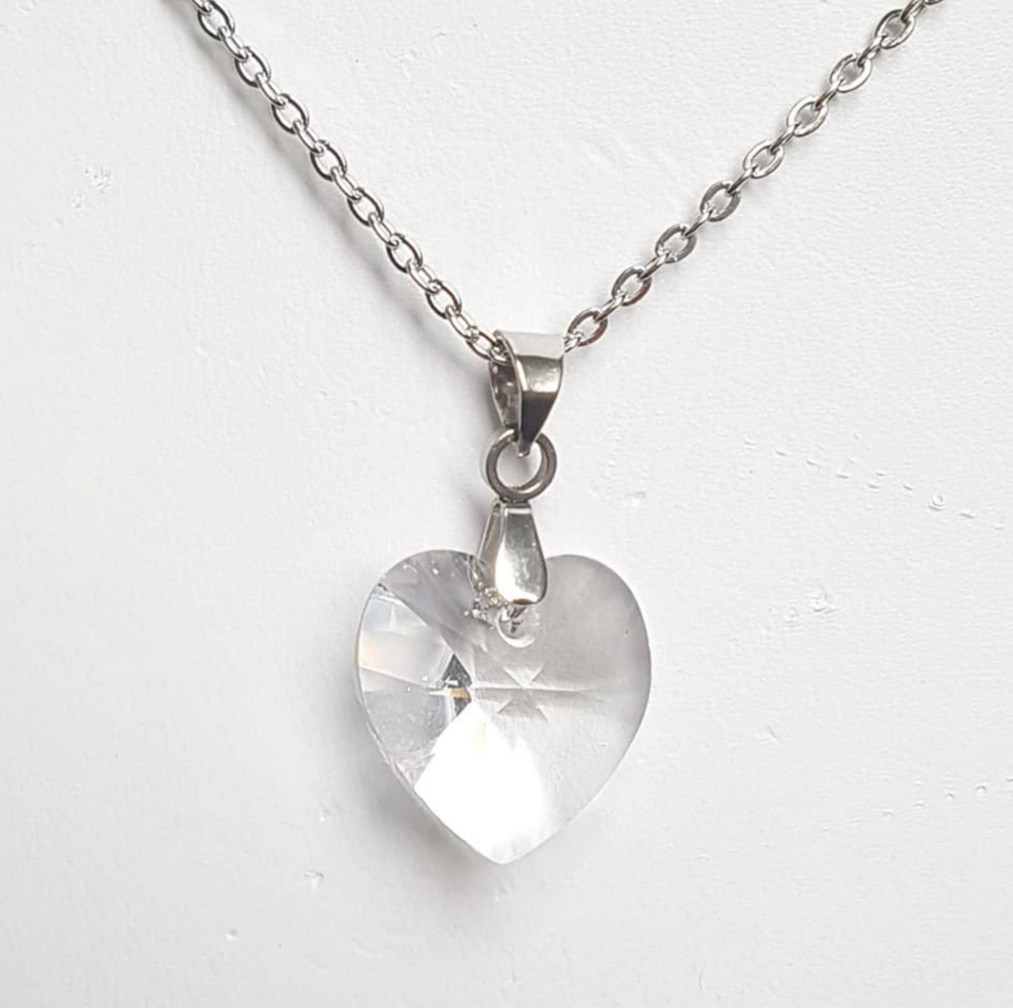 Moyen Coeur 14mm en Cristal Clair Translucide