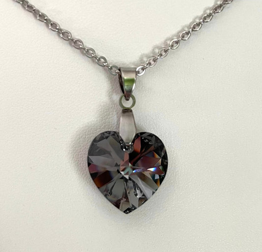 Gros Coeur 18mm en Cristal Silvernight Shimmer
