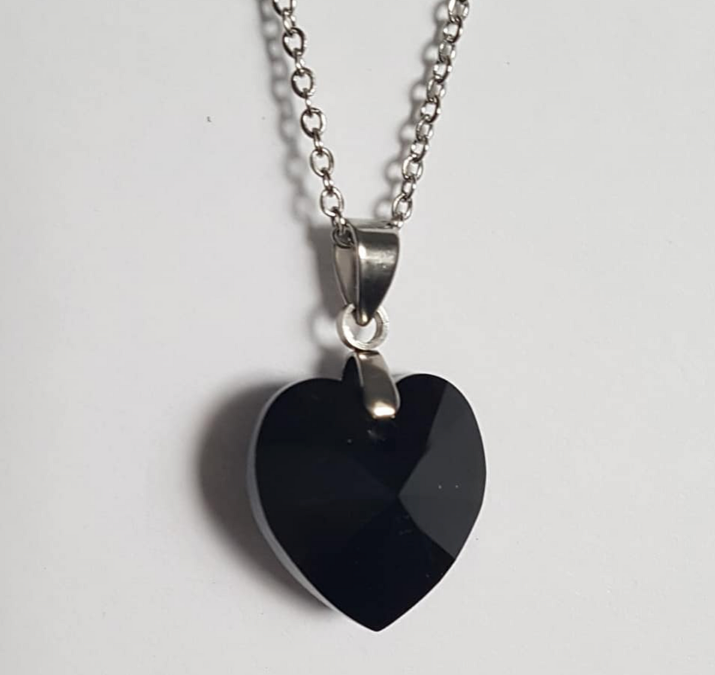 Gros Coeur 18mm en Cristal Noir