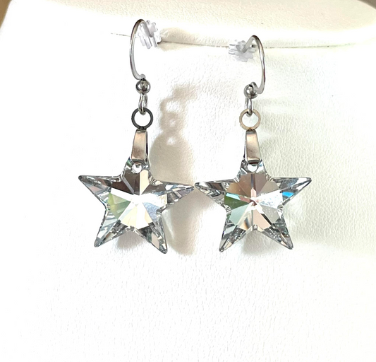 Boucles Étoiles Droites Argenté Shimmer