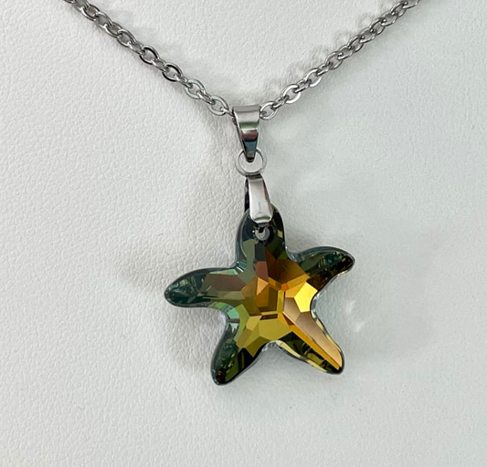 Grosse Étoile de Mer 20mm en Cristal Tabac Shimmer