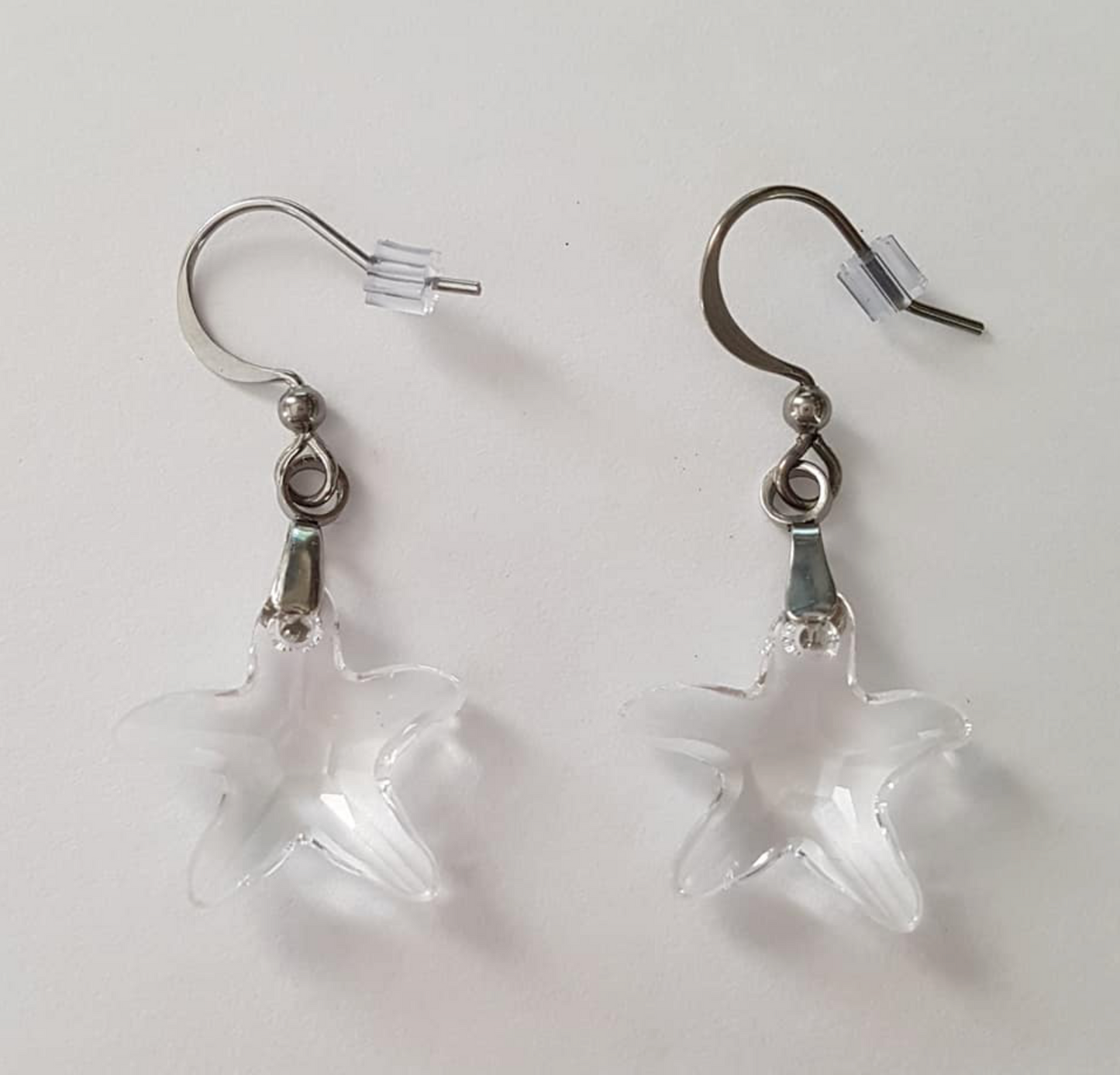 Boucles Étoiles de Mer en Cristal Clair