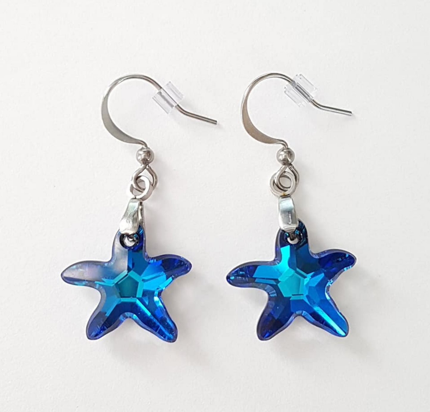 Boucles Étoiles de Mer Bleu Bermudes Shimmer
