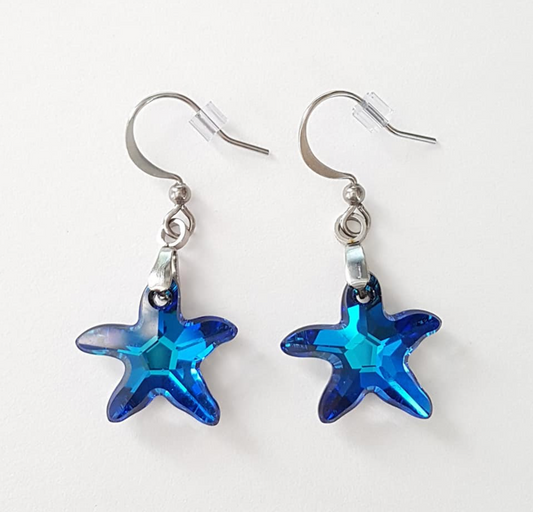 Boucles Étoiles de Mer Bleu Bermudes Shimmer