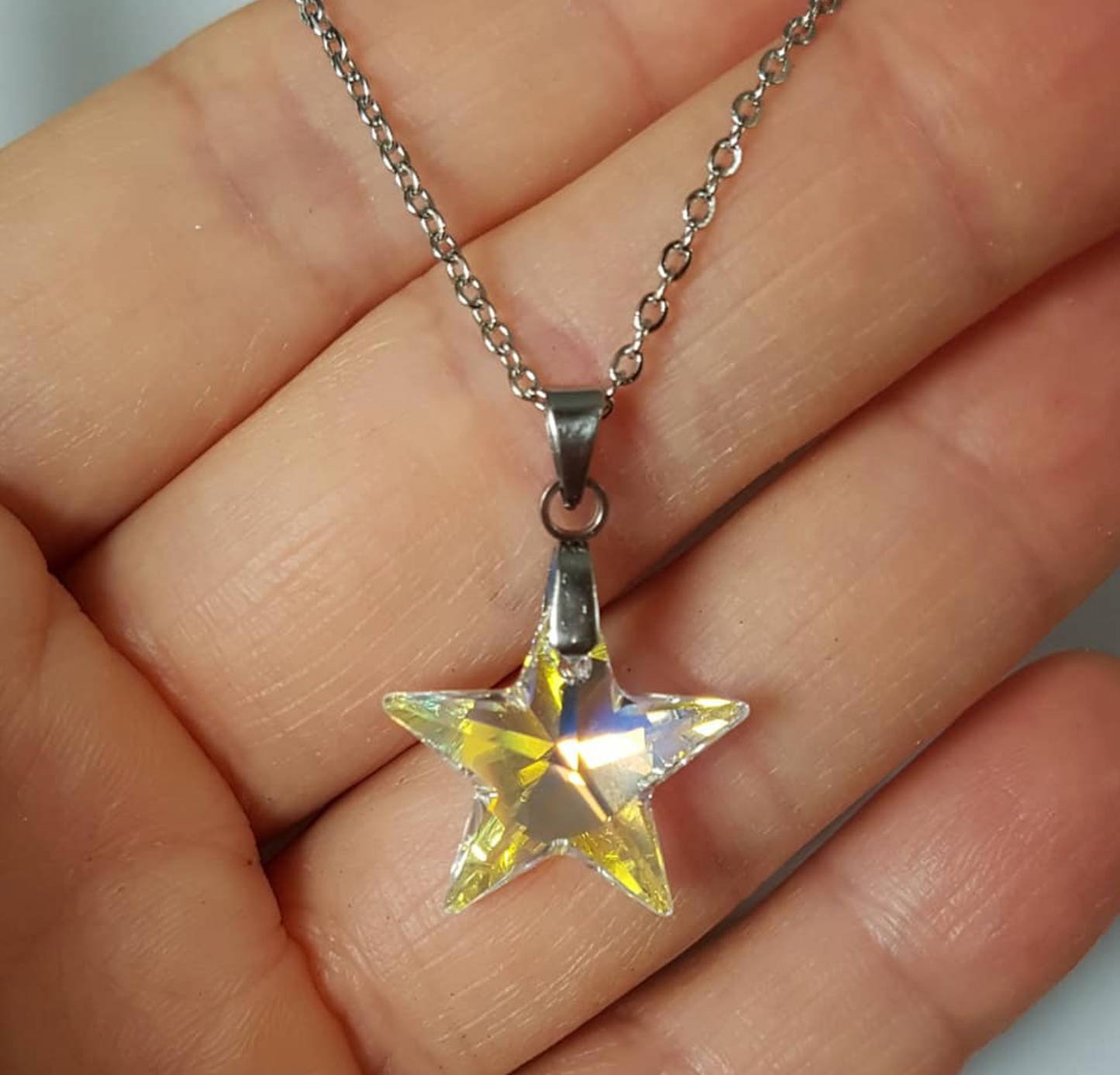 Étoile droite 16mm en Cristal Aurore Boréale