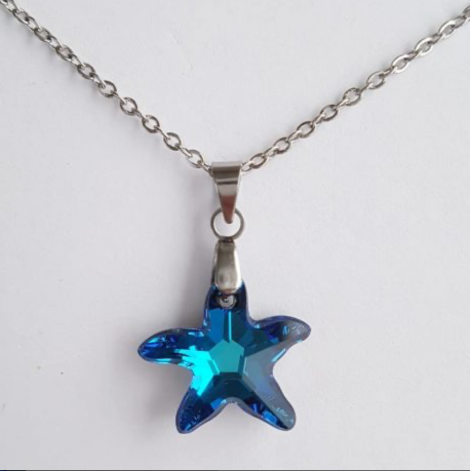 Étoile de Mer 16mm en Cristal Bleu Bermudes Shimmer