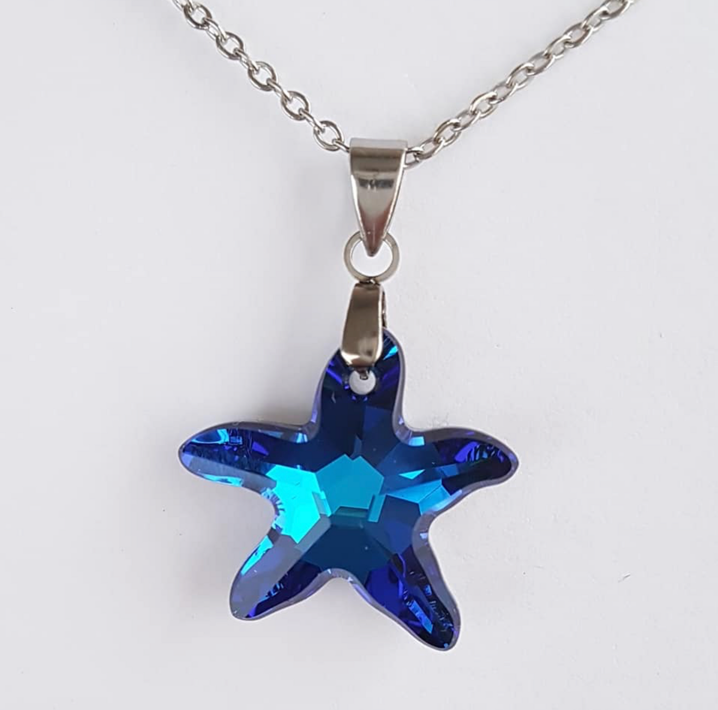 Grosse Étoile de Mer 20mm en Cristal Bleu Bermudes Shimmer