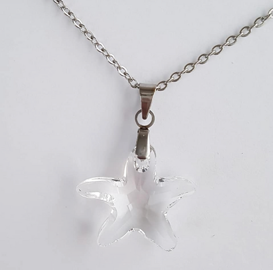 Grosse Étoile de Mer 20mm en Cristal Clair Translucide